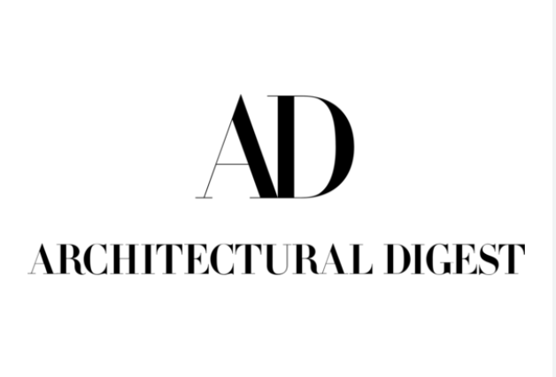 Logo for Architectural Digest featuring large black letters 'AD' and the words 'ARCHITECTURAL DIGEST' below.