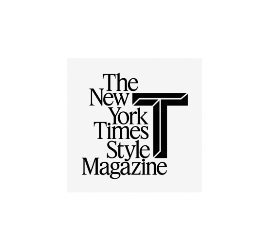 Logo of The New York Times Style Magazine featuring a large stylized letter 'T' with text around it.