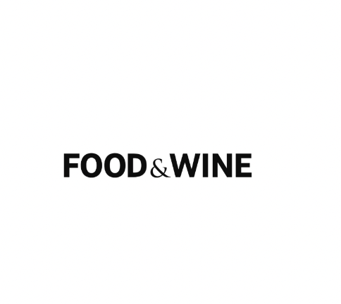 Text that says 'FOOD & WINE' in black font on a white background.