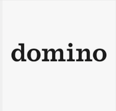 The word "domino" in black lowercase letters on a white background.