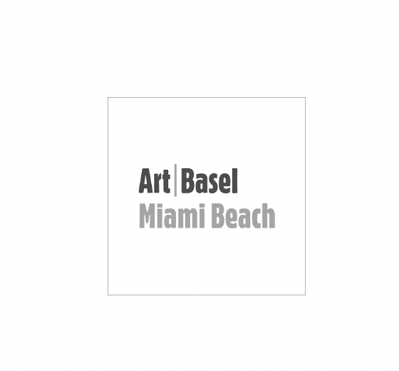 Logo for Art Basel Miami Beach featuring black and gray text on a white background.