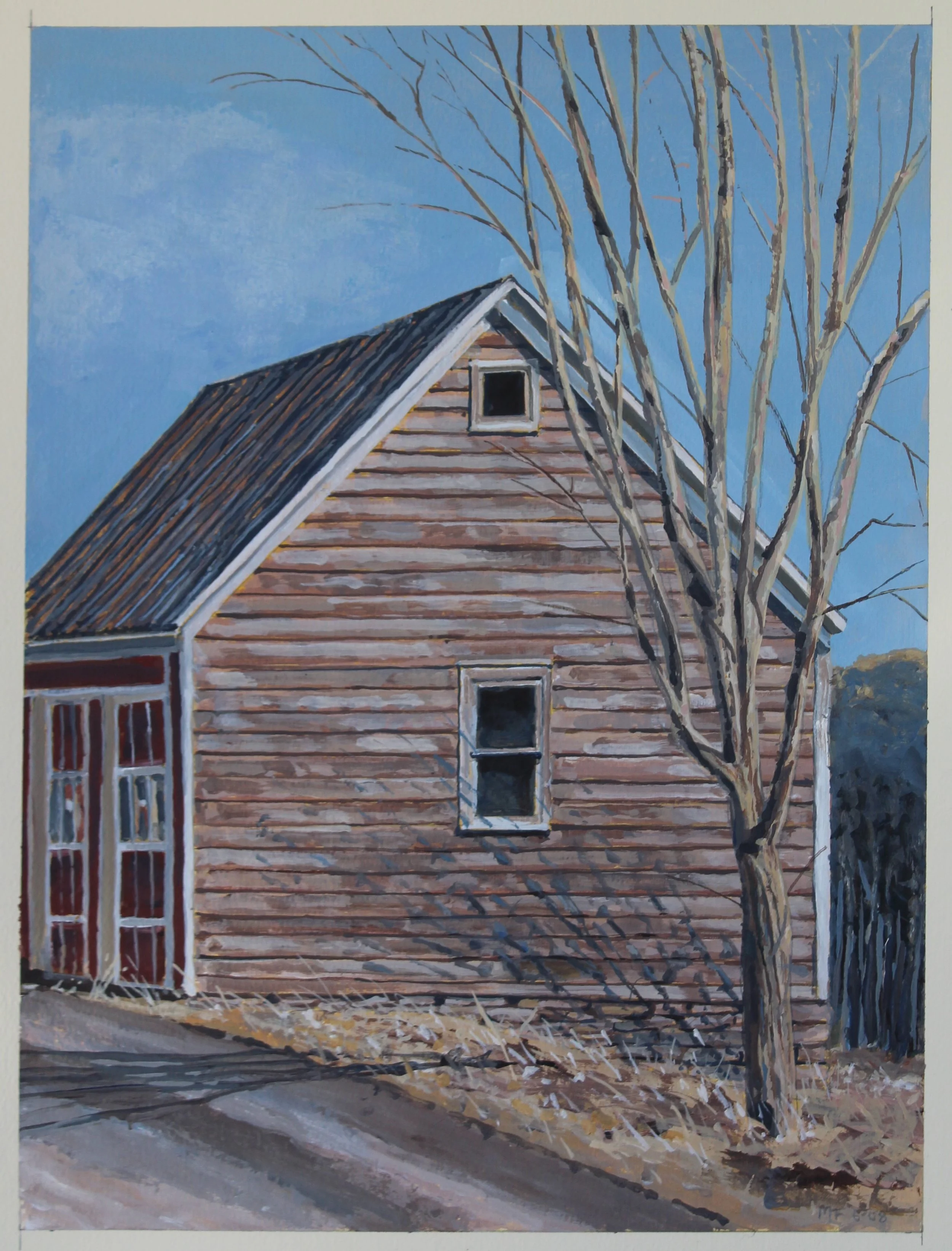 Roadside Red Barn with Tree | 06/2008