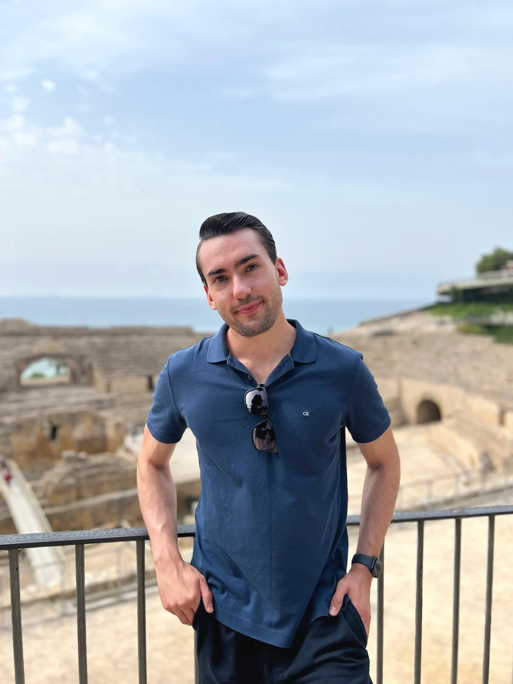 Beau Schultz, co-founder of Move to Europe, at an amphitheater in Spain