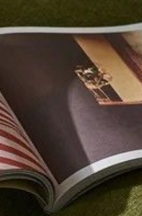 Una página de un libro con una fotografía de una obra de arte en una mesa.