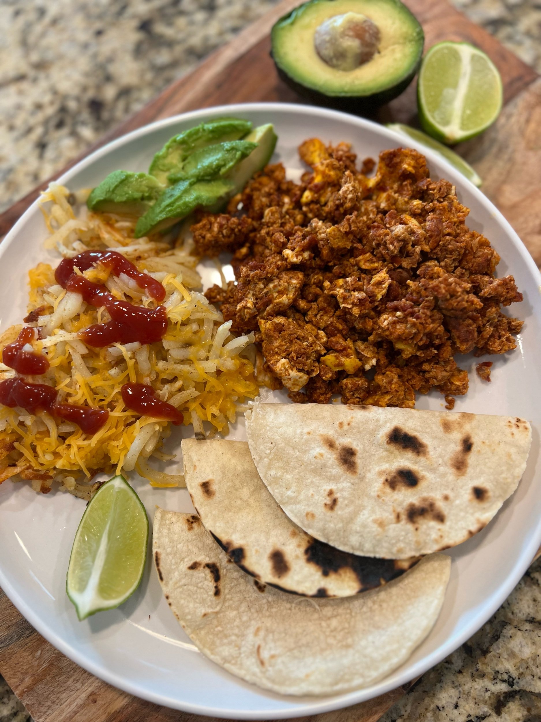 Breakfast Tacos with Chorizo & Eggs