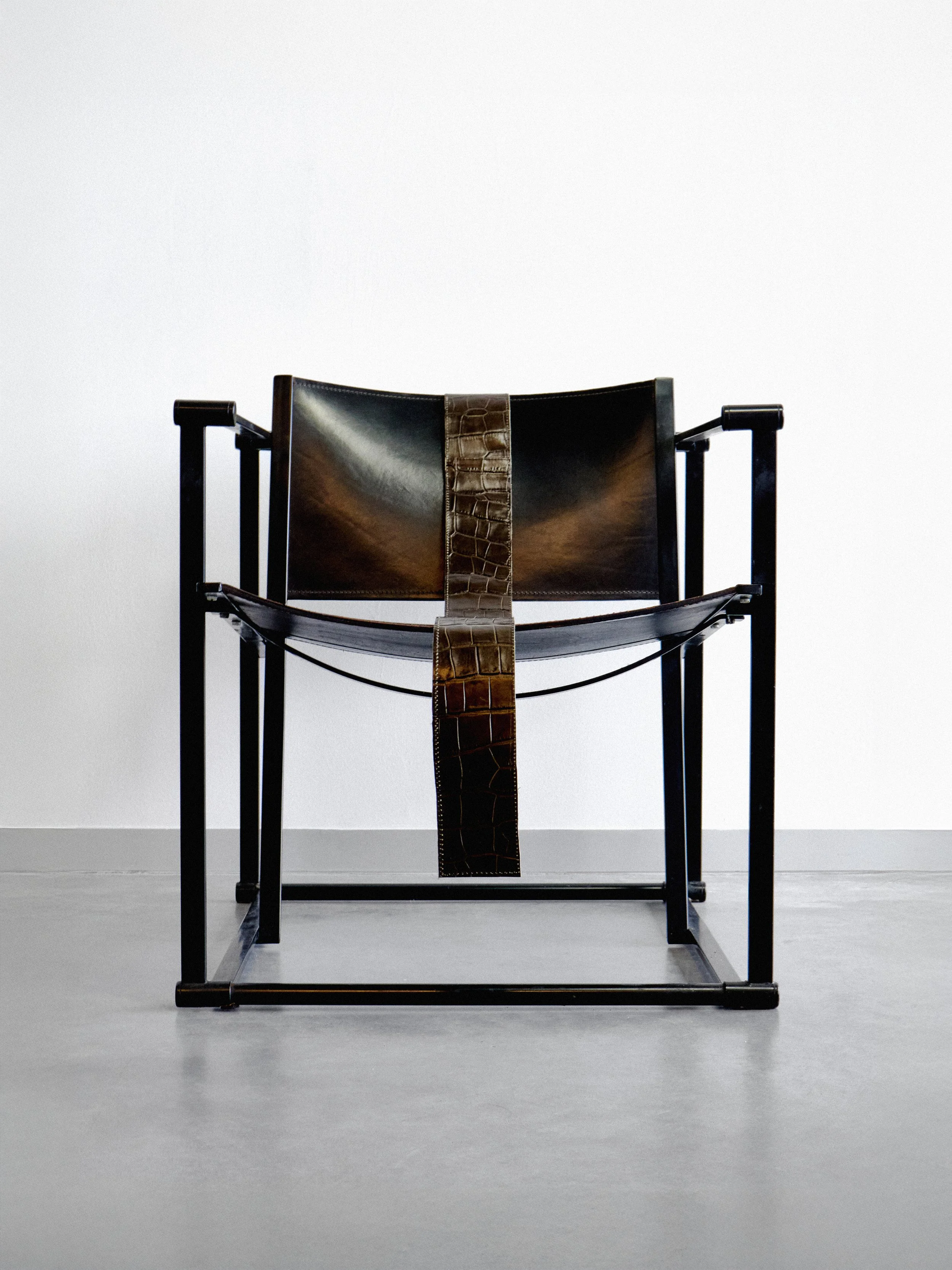 the dark green croc strap