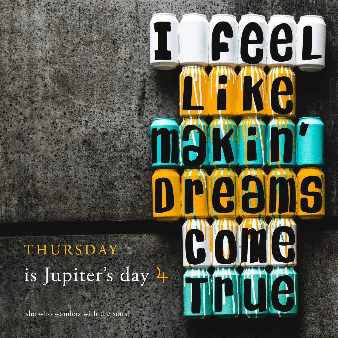 Thursday is Jupiter&rsquo;s day

Jupiter is jovial, happy, loves to life life to the full, expansive, over the top, larger than life and sometimes goes a little too far! In Latin, the day was known as Iovis Dies, &quot;Jupiter's Day&quot; - Jupiter i
