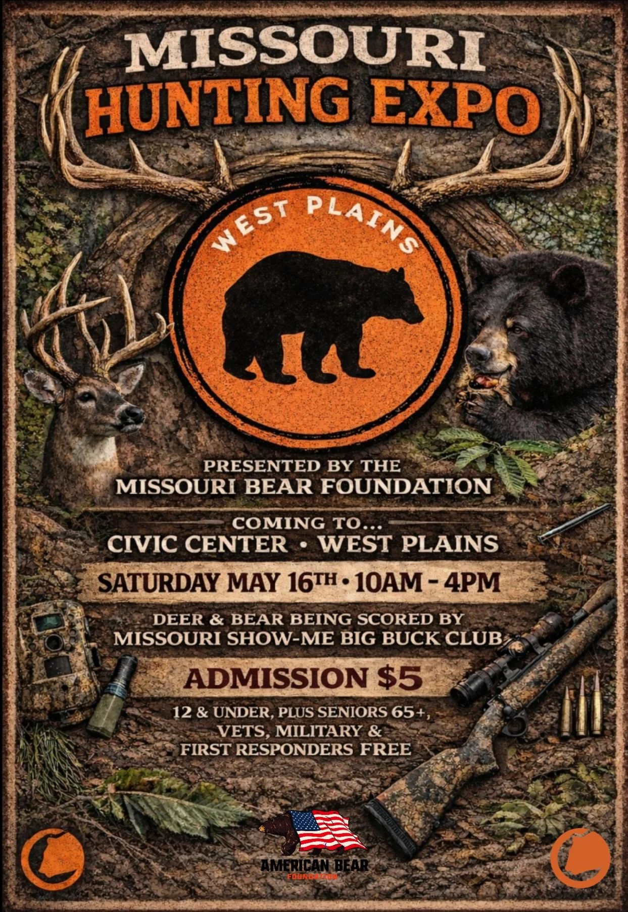 We're hosting a booth at the Missouri Hunting Expo hosted by @missouribearfoundation! Please join us in West Plains on May 16th. Learn more on their page and we'll see you there. There will be lots of great vendors and non-profit organizations and dr