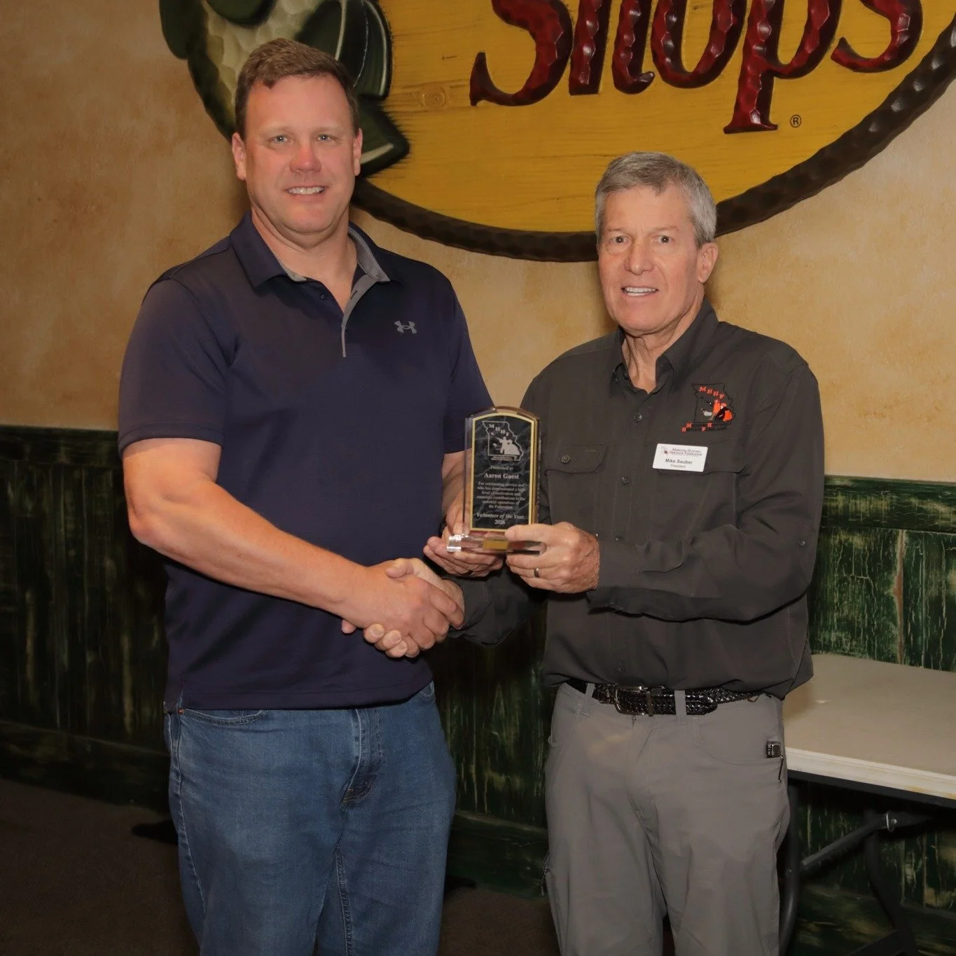 Aaron Guest was recognized as the Volunteer of the Year at the MHHF Annual Membership Meeting. This award is given to an individual for outstanding service as someone who has demonstrated a high level of motivation and countless contributions to the 