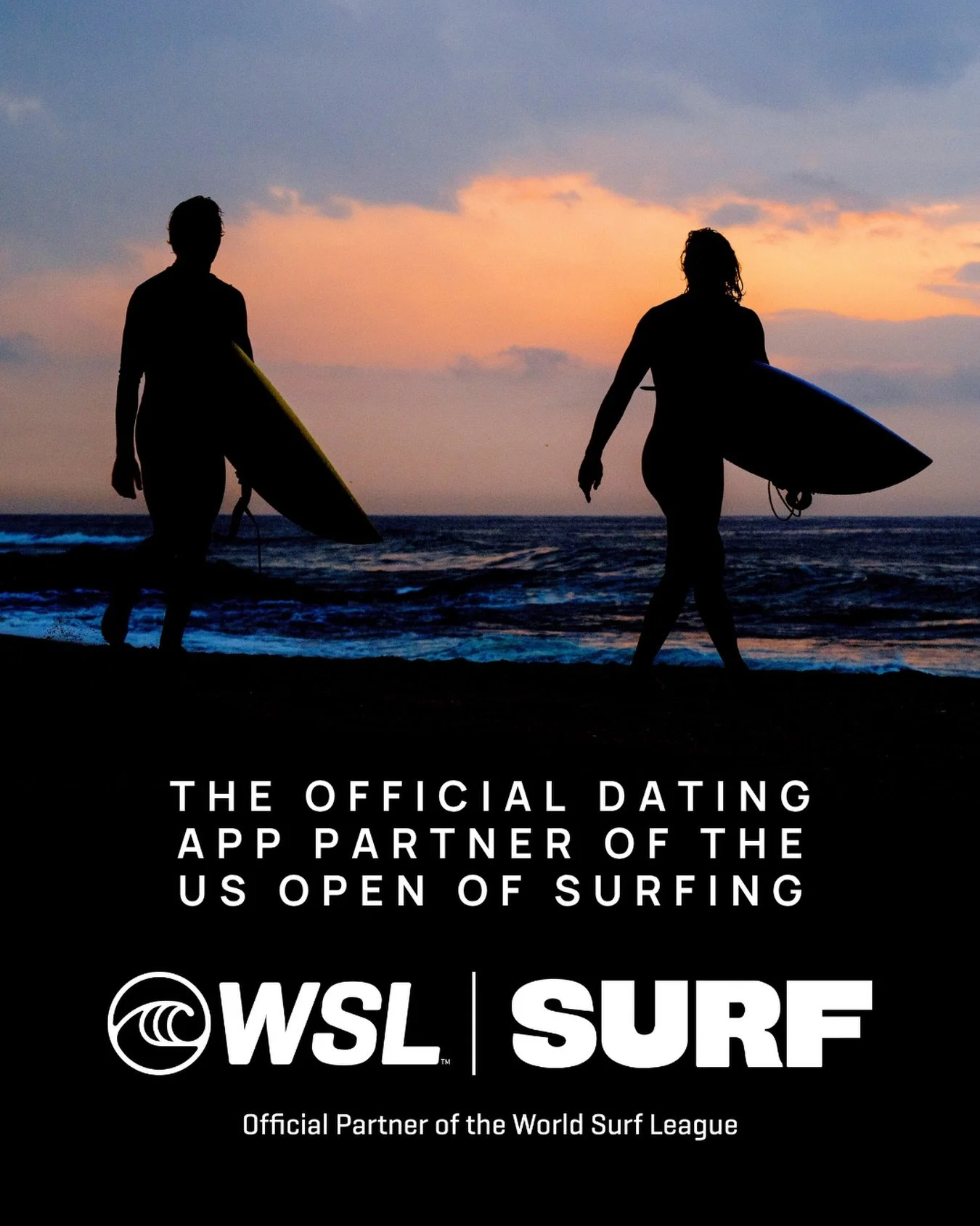 SURF 🤝 the Official Dating App Partner of the US Open of Surfing!

We&rsquo;re proud to announce our partnership with WSL, where you can now filter by WSL on SURF! 🌊

With the World Surf League, we&rsquo;re applying a model we know already works &m