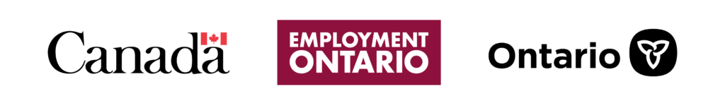 Logos of Canada, Employment Ontario, and Ontario with Ontario Trillium logo.