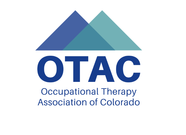 Logo of the Occupational Therapy Association of Colorado featuring three stylized mountains and the text 'OTAC' with the full name below.