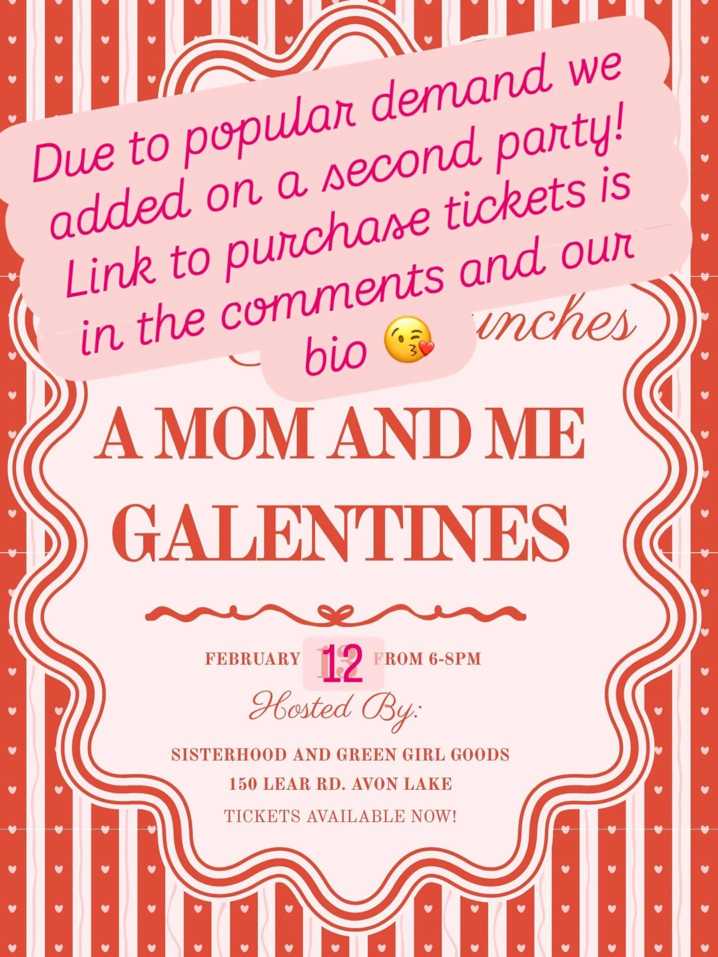 We added a second party! This one may sell out quickly too so I would hesitate if you&rsquo;re interested in joining the fun. 

It&rsquo;s Thursday February 12, from 6:00-8:00. 

Purchase tickets here: https://checkout.square.site/merchant/MLW4NNSPHD