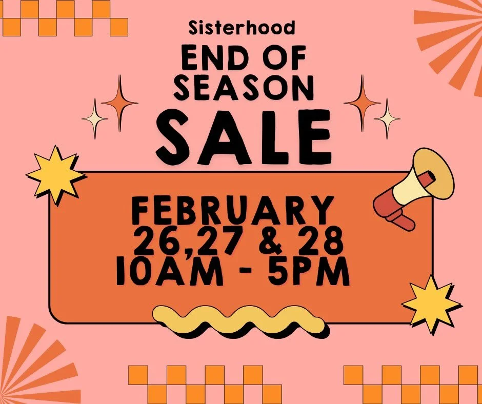 📣 Attention Attention!!

We are SO ready to bring on spring here at Sisterhood! Help us make room for our fun florals, shorts and bathing suits ☀️👙

Stock up for next year or grab some bright sweaters for spring (because you know we&rsquo;re all st