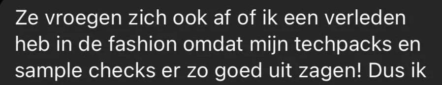 Tekst in het Nederlands over het controleren van fashion bags en samples.