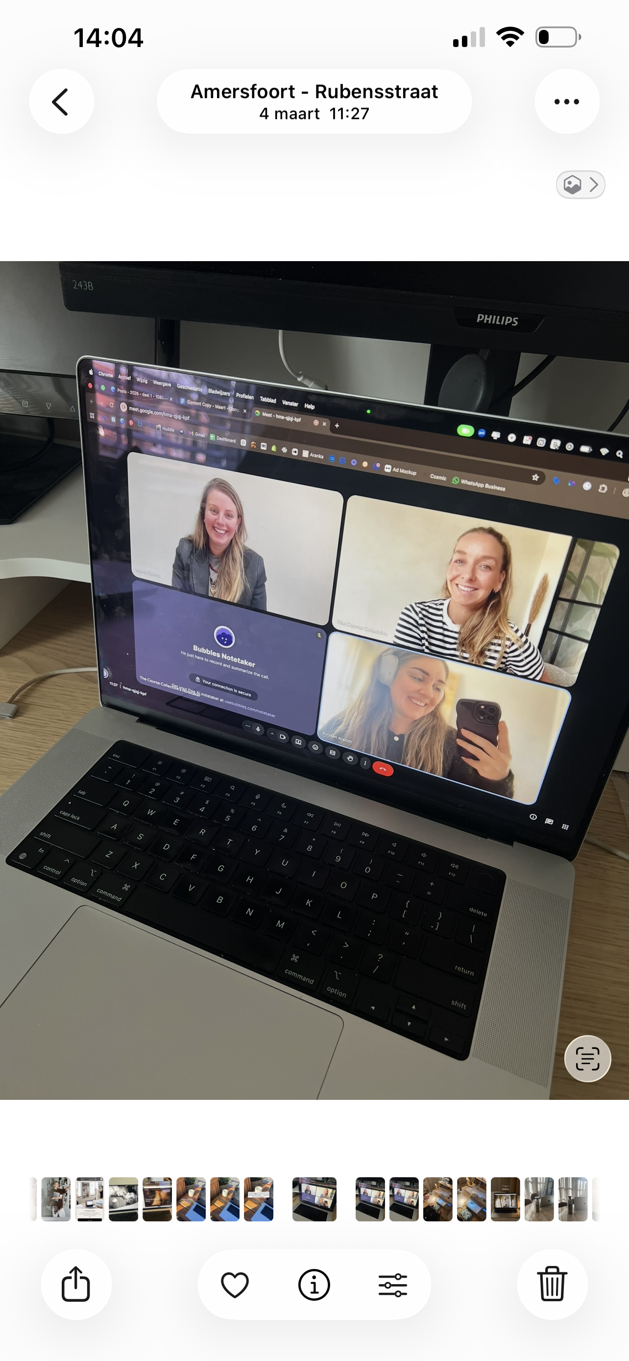 Kirsten en Sharona online meeting met klant via Google Meet