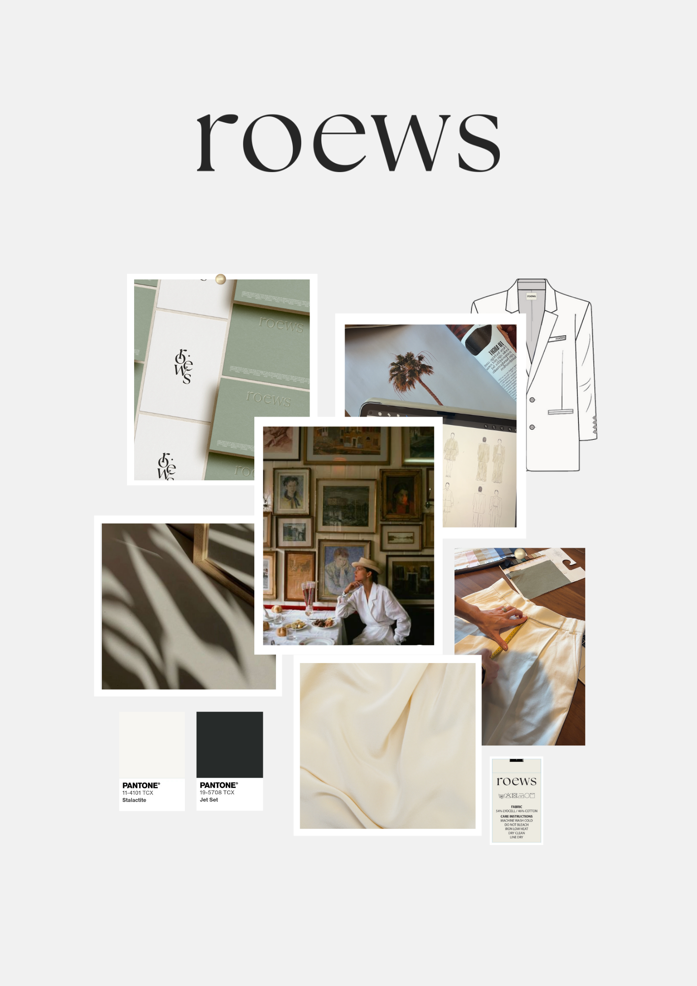 Roews fashion brand moodboard uit Build & Launch Academy