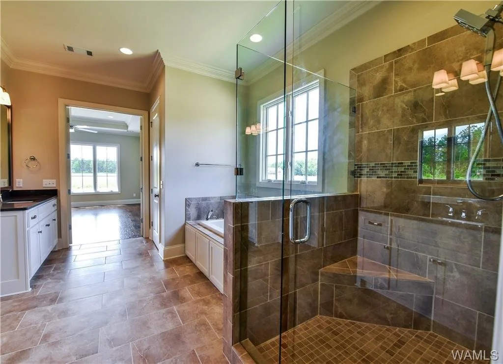 Primary bathroom shower view