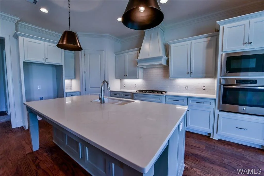 Kitchen island and double oven