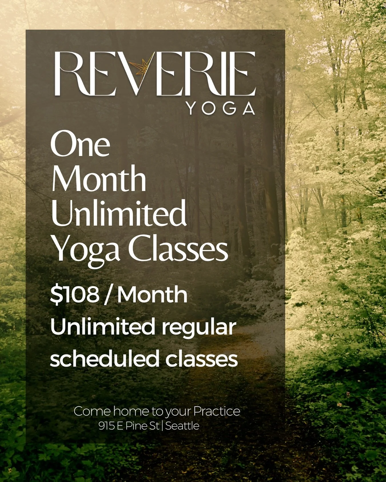 One Month Unlimited Yoga&hellip; $108 YES PLEASE! 

Here at Reverie Yoga we believe yoga should be within reach. That&rsquo;s why our membership is priced to be inclusive, so we can affordably practice yoga together! 

Dive into your practice without