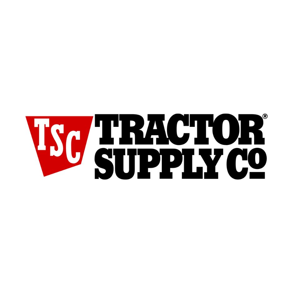 Logo of Tractor Supply Co., with red shield containing white 'TSC' letters and black text 'TRACTOR SUPPLY CO.'