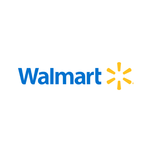 Walmart logo with blue text and yellow spark symbol