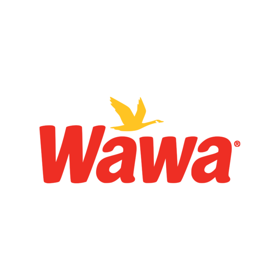 Wawa logo with a yellow goose flying over the word "Wawa" in bold red letters on a white background.