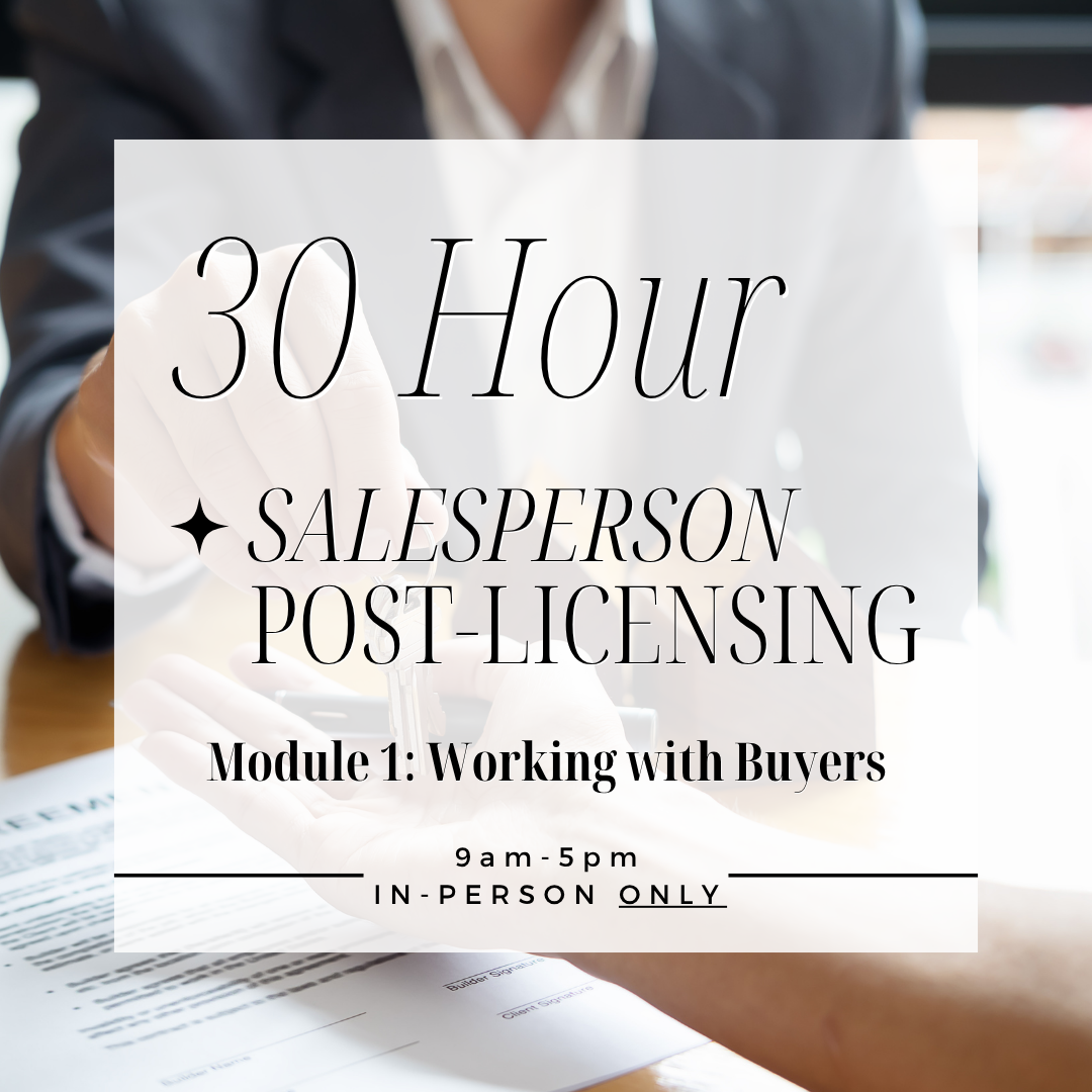 30 Hour Salesperson Post-Licensing
