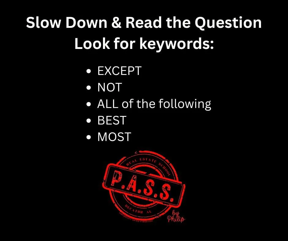 Master the test by mastering the keywords. Slow down, read carefully, and PASS with confidence.
#RealEstateExamPrep #TestTakingTips #ReadTheQuestion #FutureRealtors
#RealEstateSchool #PassTheExam
#StudySmart #ExamSuccess
#RealEstateLicenseJourney #Pr