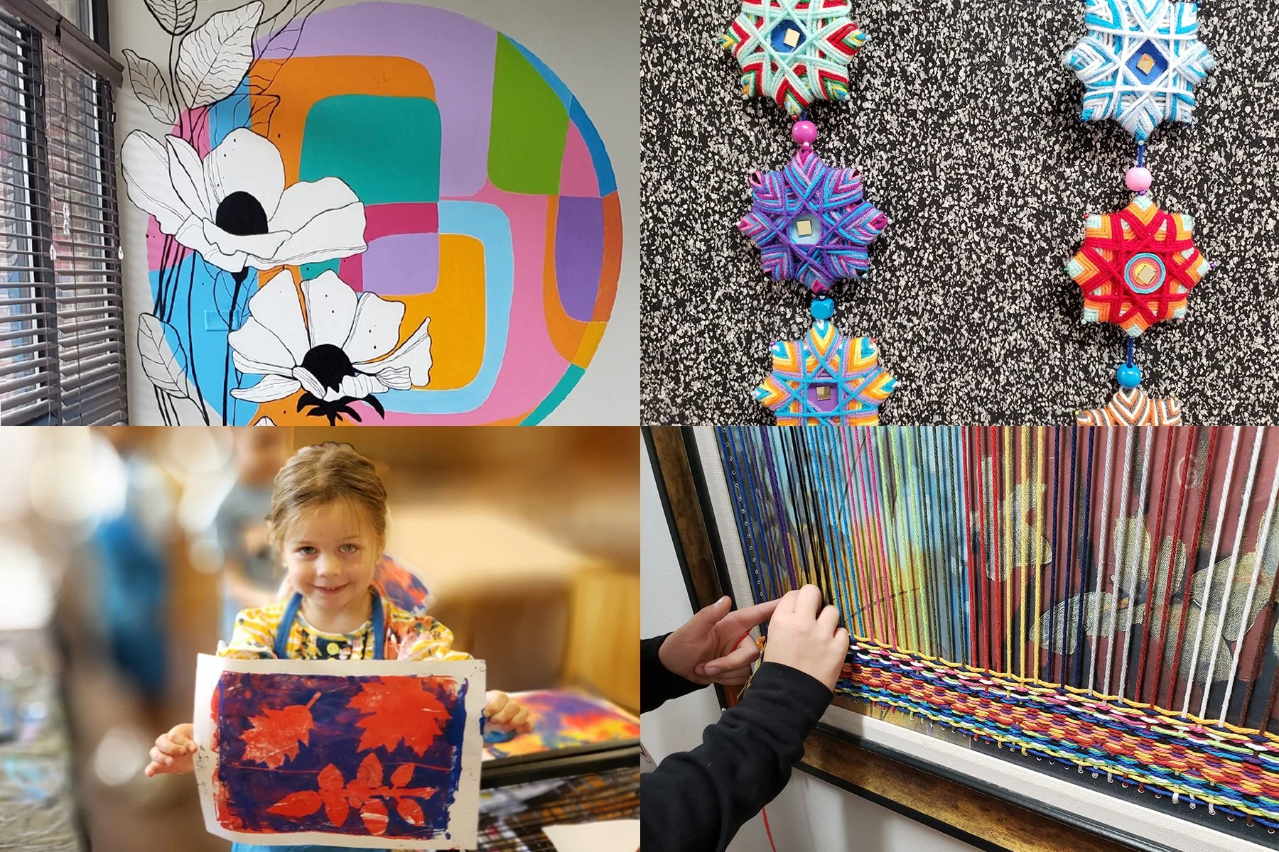 Creating Together: Murals, Mandalas, Monoprints, and Weaving!