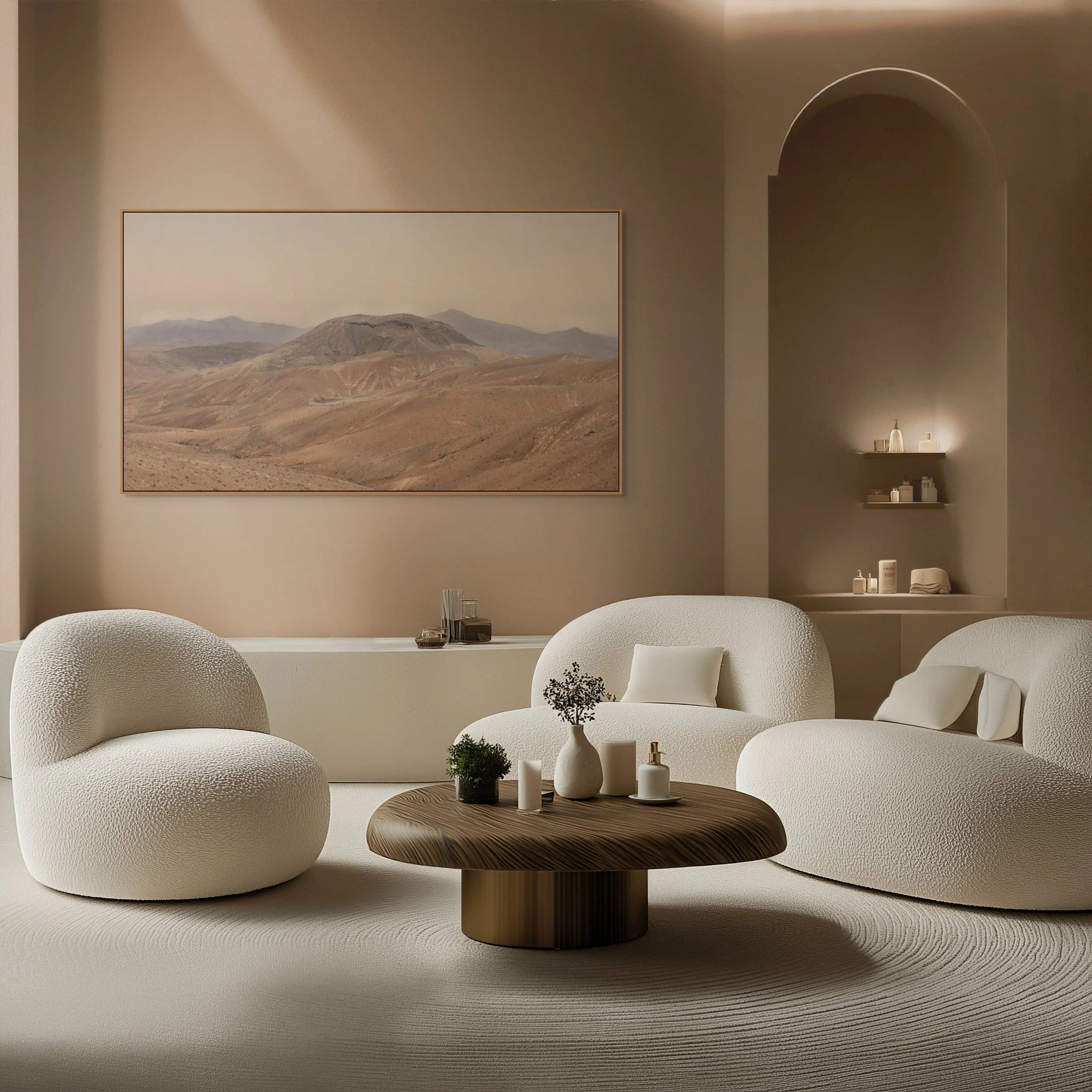 Fuerteventura – Territoire minéral – Impression sur toile, montée sur châssis en bois – 72 po × 34 po - Avec cadre flottant