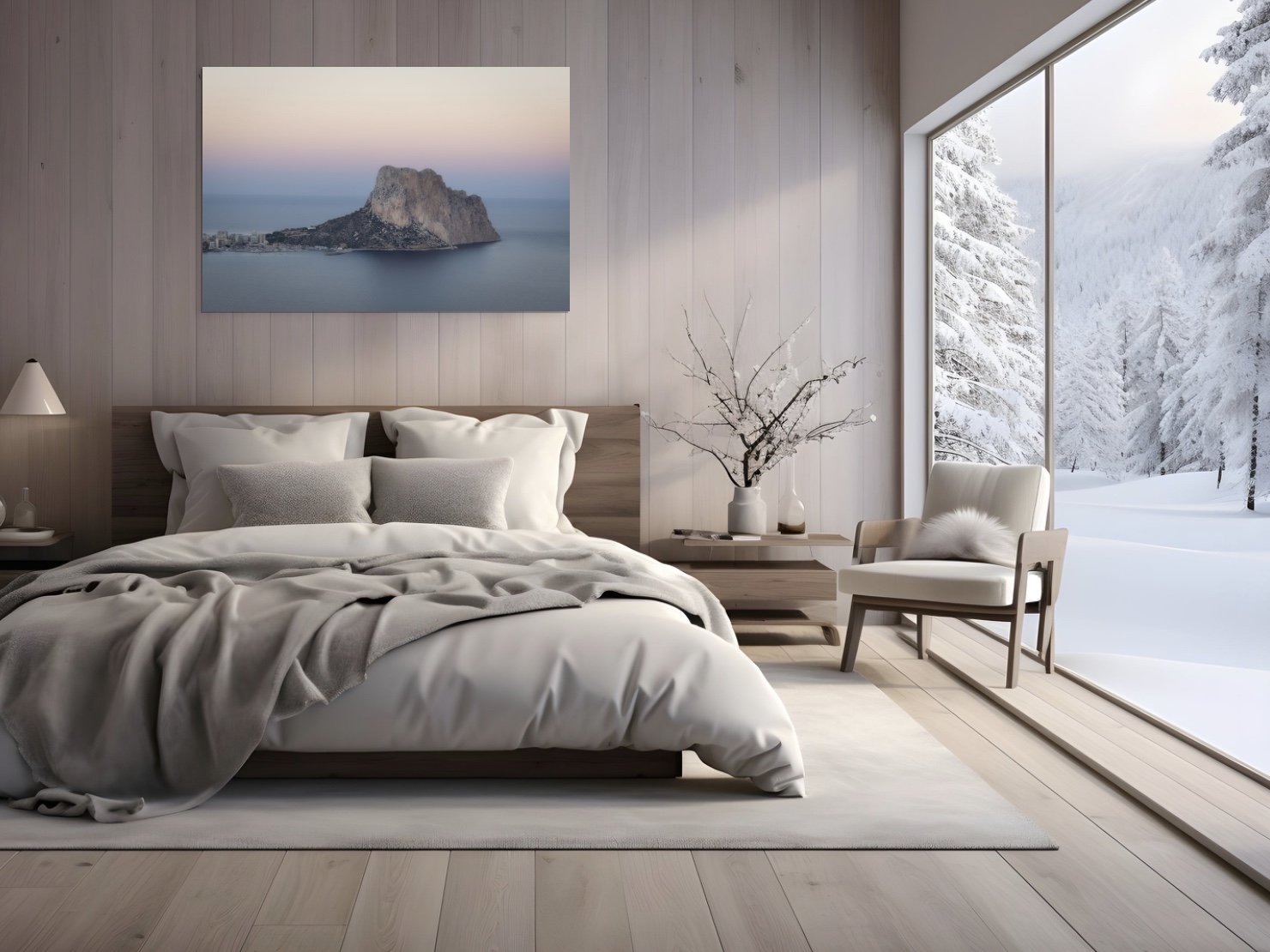 Peñón de Ifach — Silence méditerranéen- Impression sur toile, montée sur châssis en bois – 60 po × 40 po