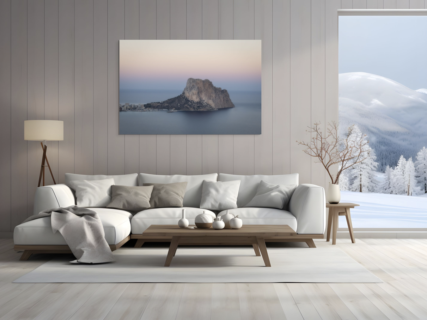 Art mural paysage méditerranéen – Peñón de Ifach à Calp