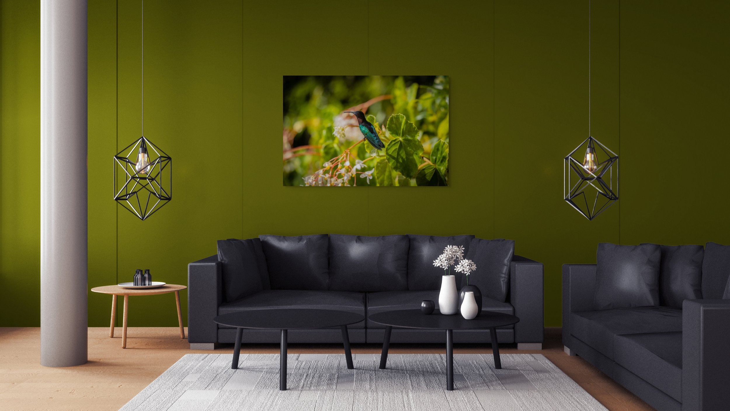 Plumes et lumière- Colibri de Martinique- Impression sur toile, montée sur châssis en bois – 48 po × 32 po