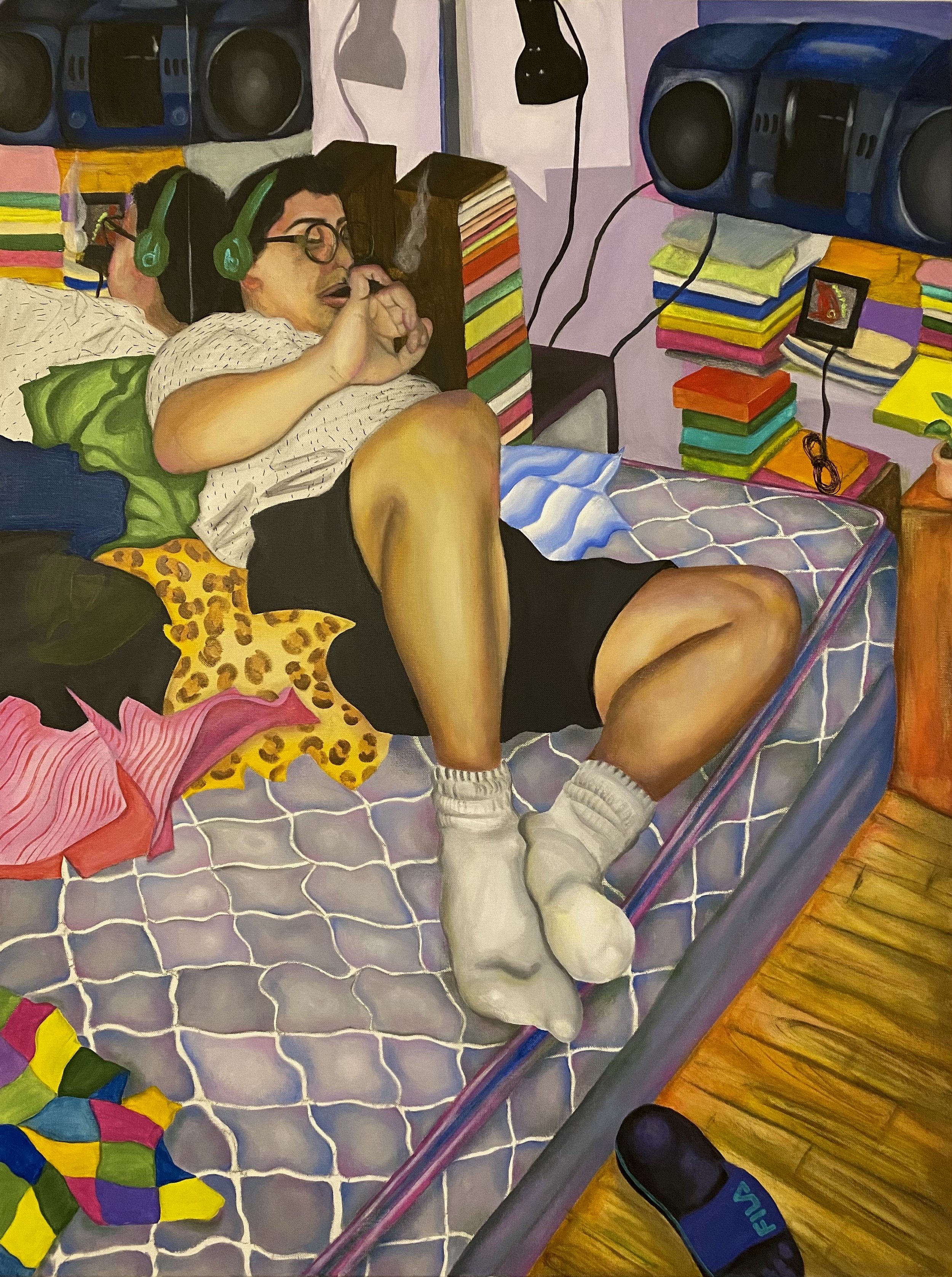 Midnight Marauder, acrylic on canvas, 30" x 40", 2021