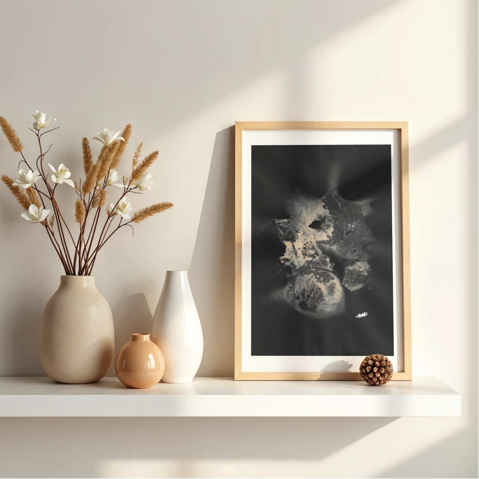 Mushroom and Slug Self Portrait Matte Paper Print
