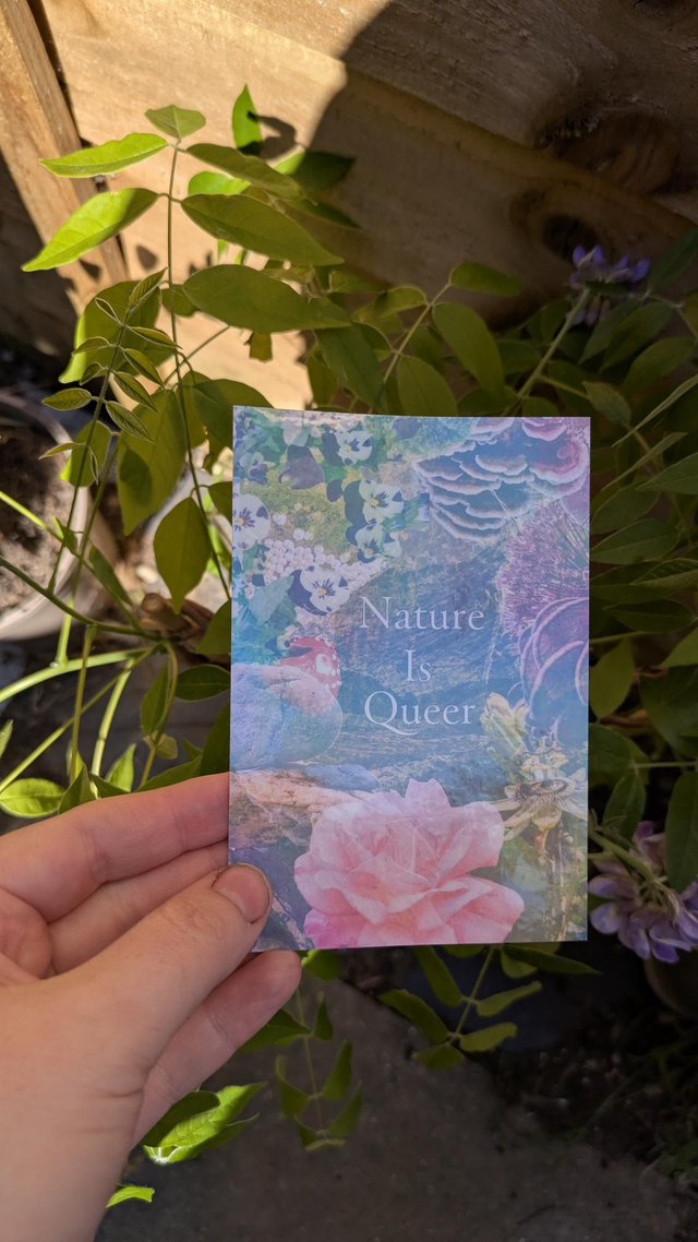 Nature is Queer large holographic sticker