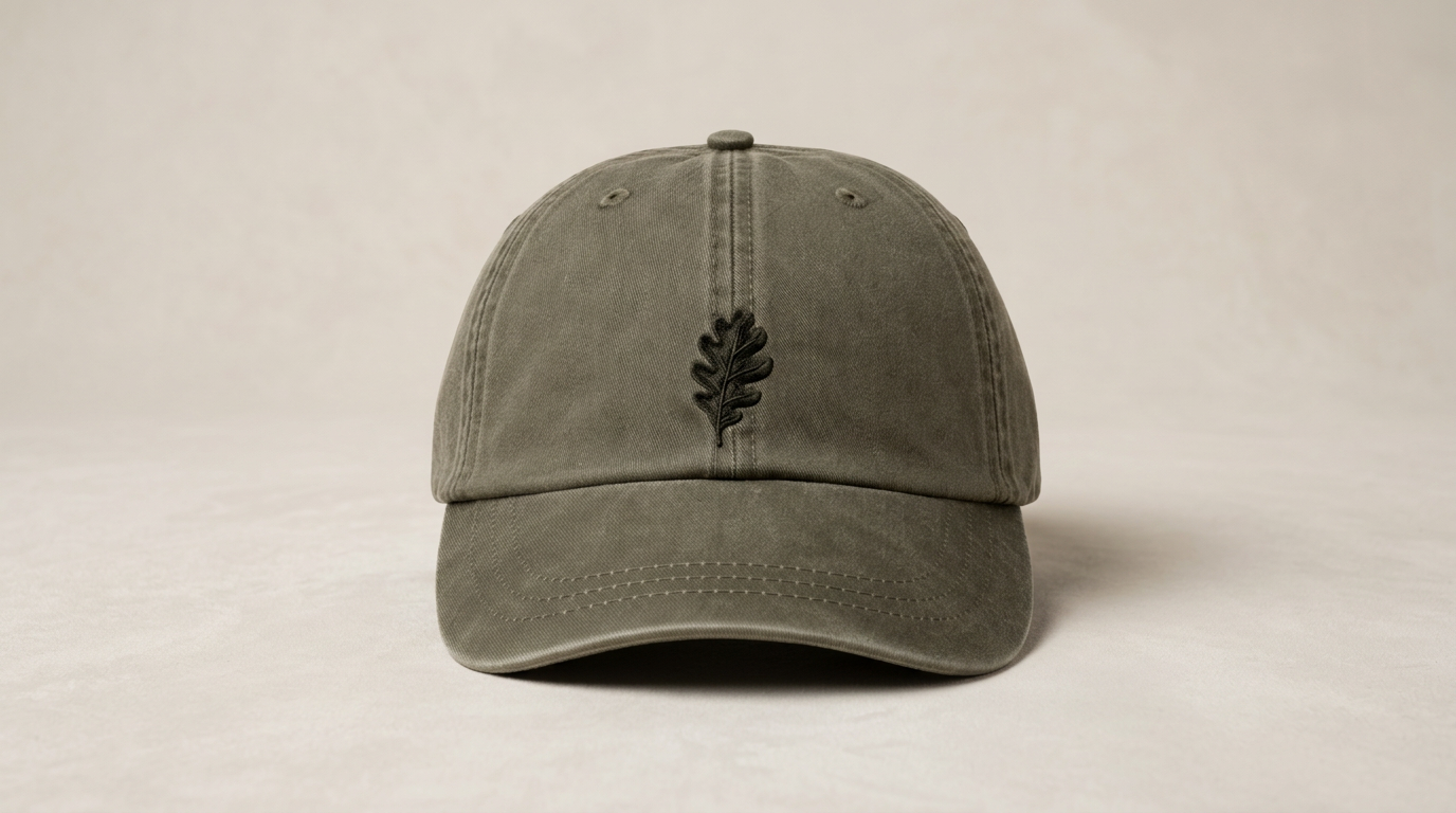 Vintage Washed Olive Embroidered Hat