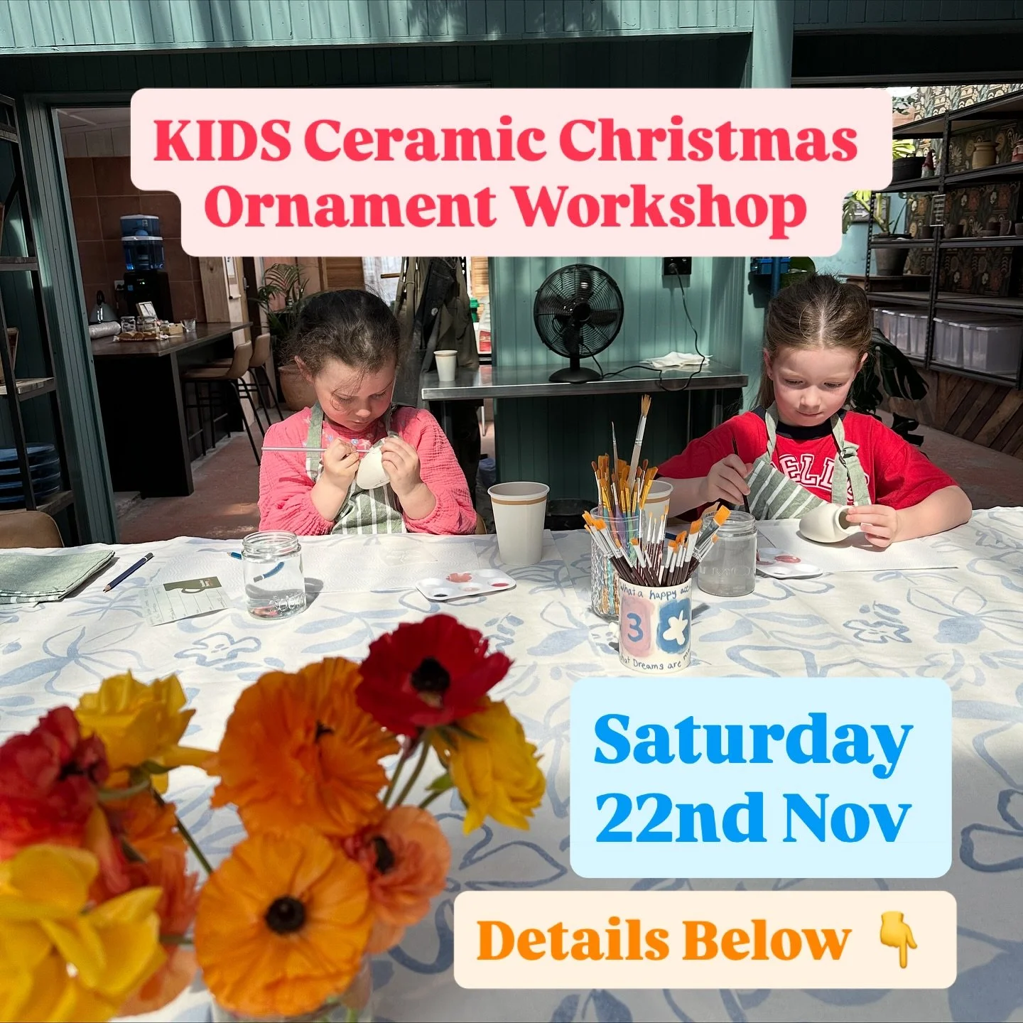🎄Our exclusive KIDS 5+ (&amp; Adults) Ceramic Christmas Ornament Workshop will be a special session to get into the Holiday Spirit, spend some quality time and create a memento to cherish! 

You will get a choice between an adorable mushroom or a ha