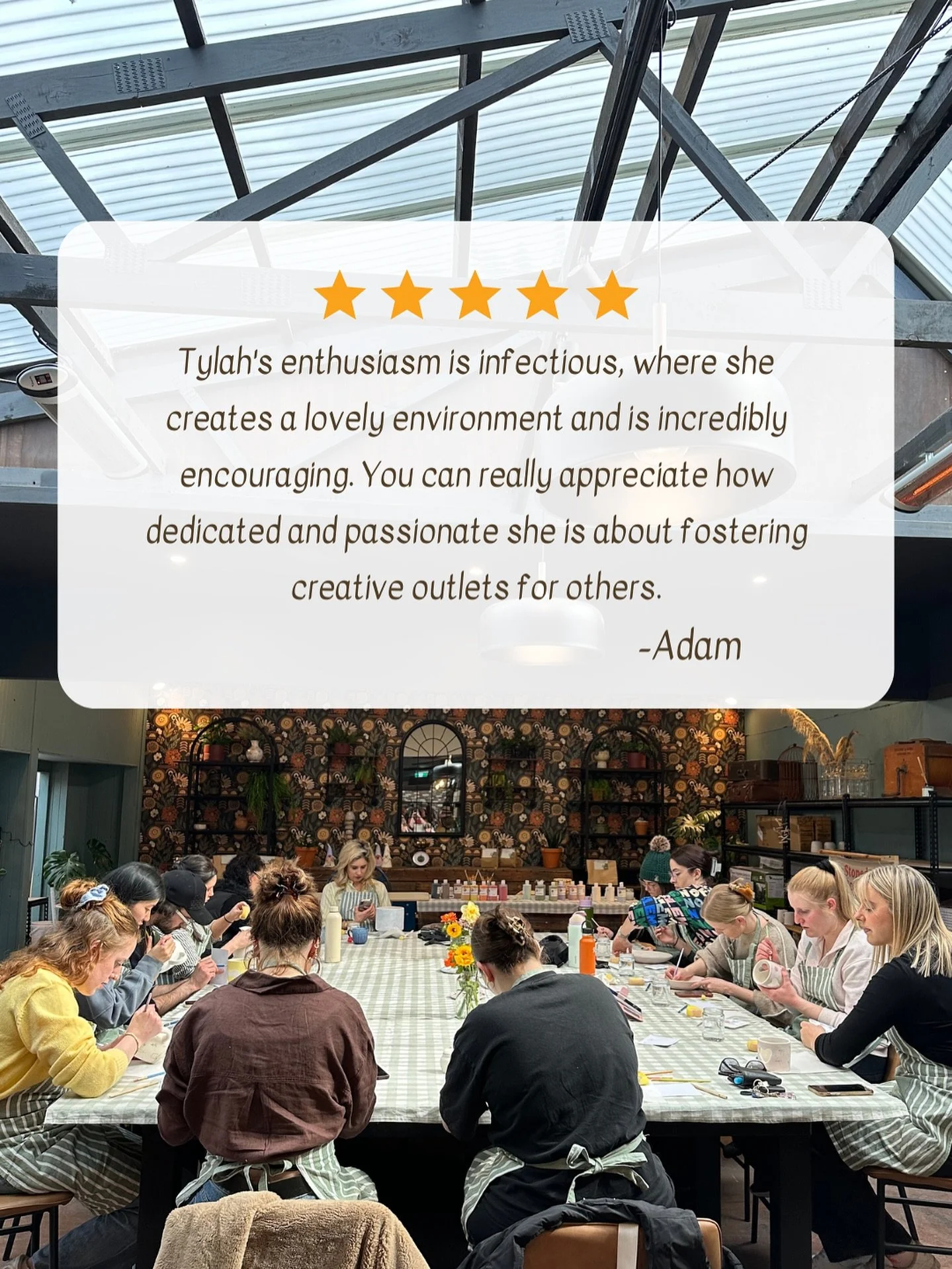 Thanks Adam 🥰

Come for pottery painting, stay for the supportive community vibes and good times &hearts;️