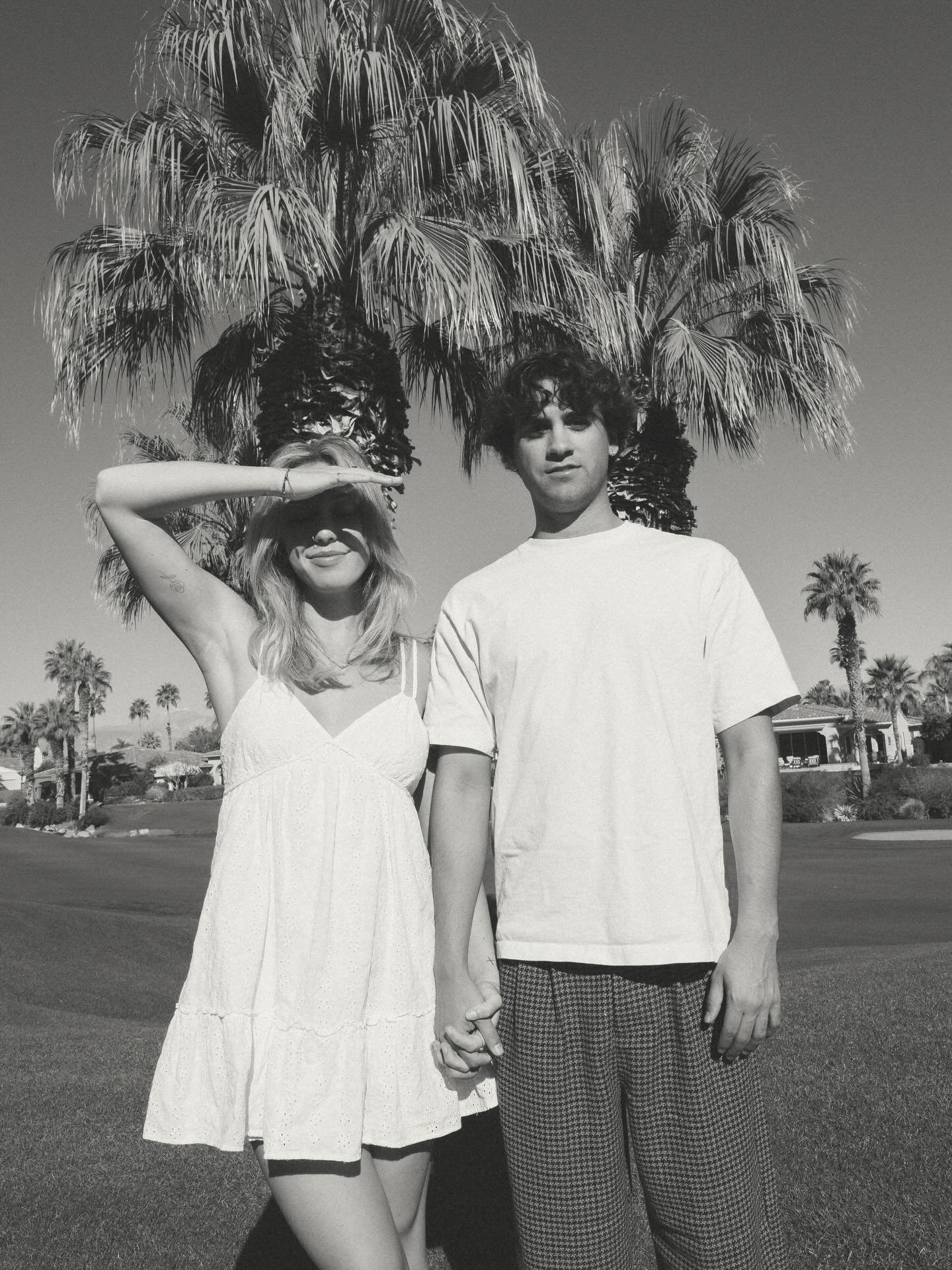 matcha from @buenamatcha, kitties, mountains &amp; the Palm Springs sunshine. Nothing better. A perfect morning documenting Grace &amp; Jacob. 

on film &amp; digital!

keywords | destination photographer, wedding photographer, california couples pho