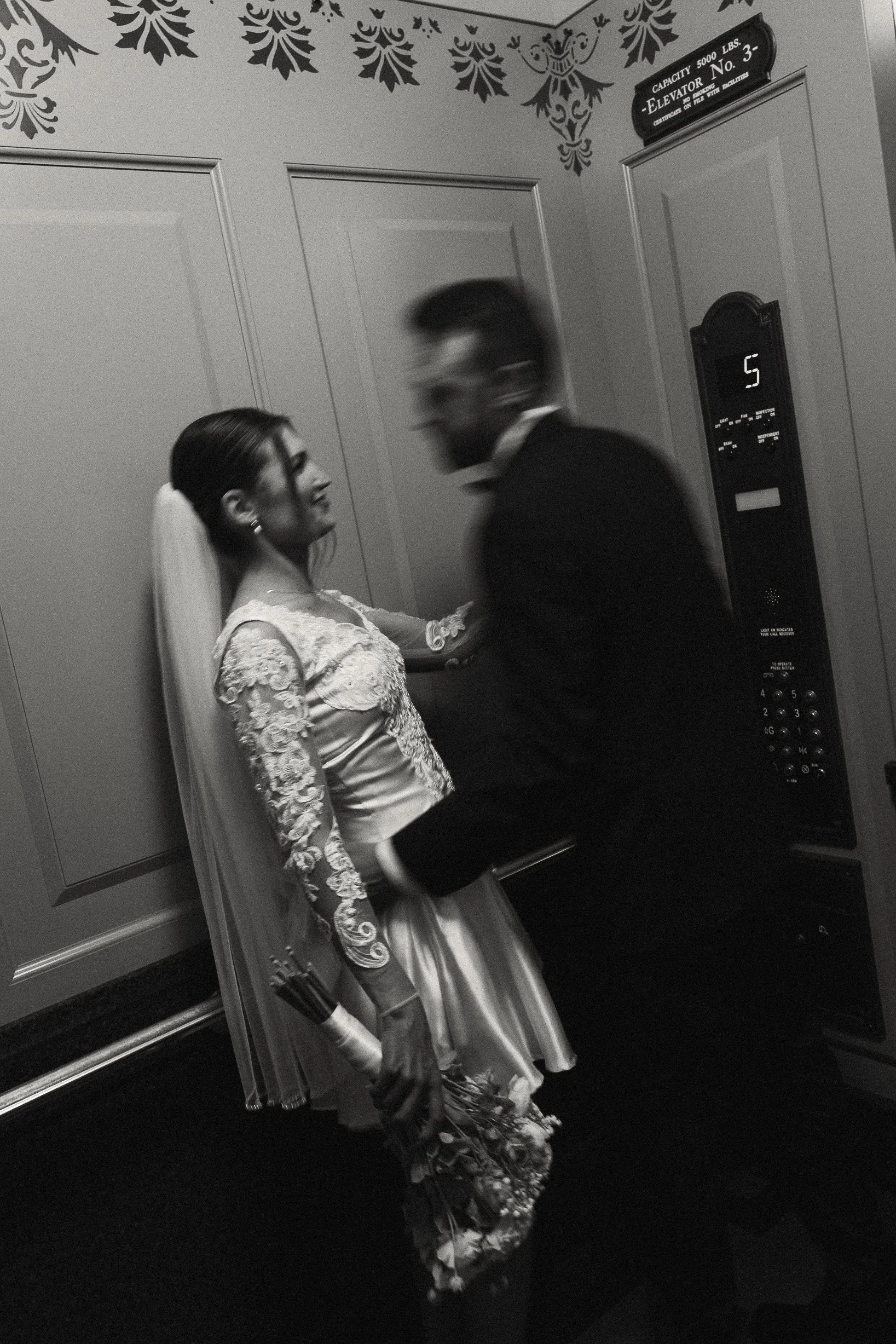 Elegant elopement portraits inside the historic Topeka State Capitol building.