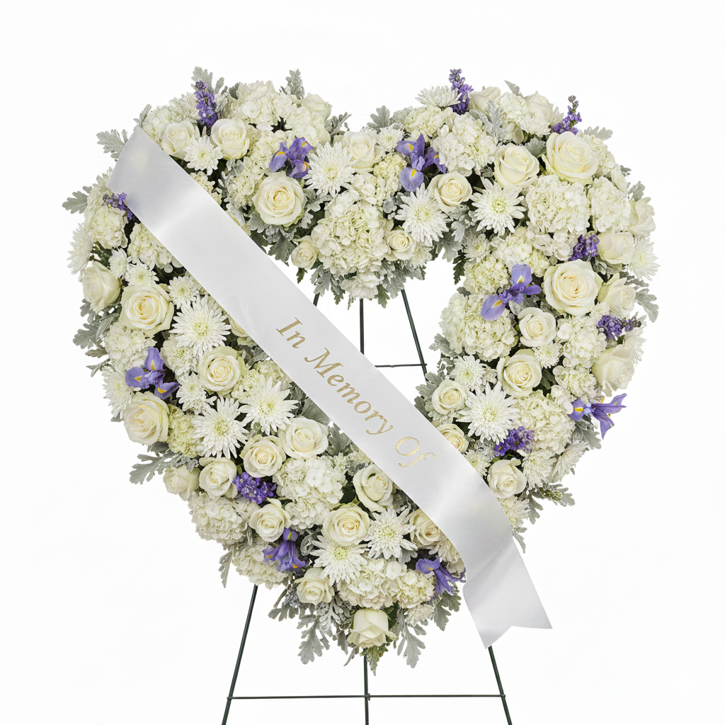 "In Memory Of"  Wreath Ribbon Sash