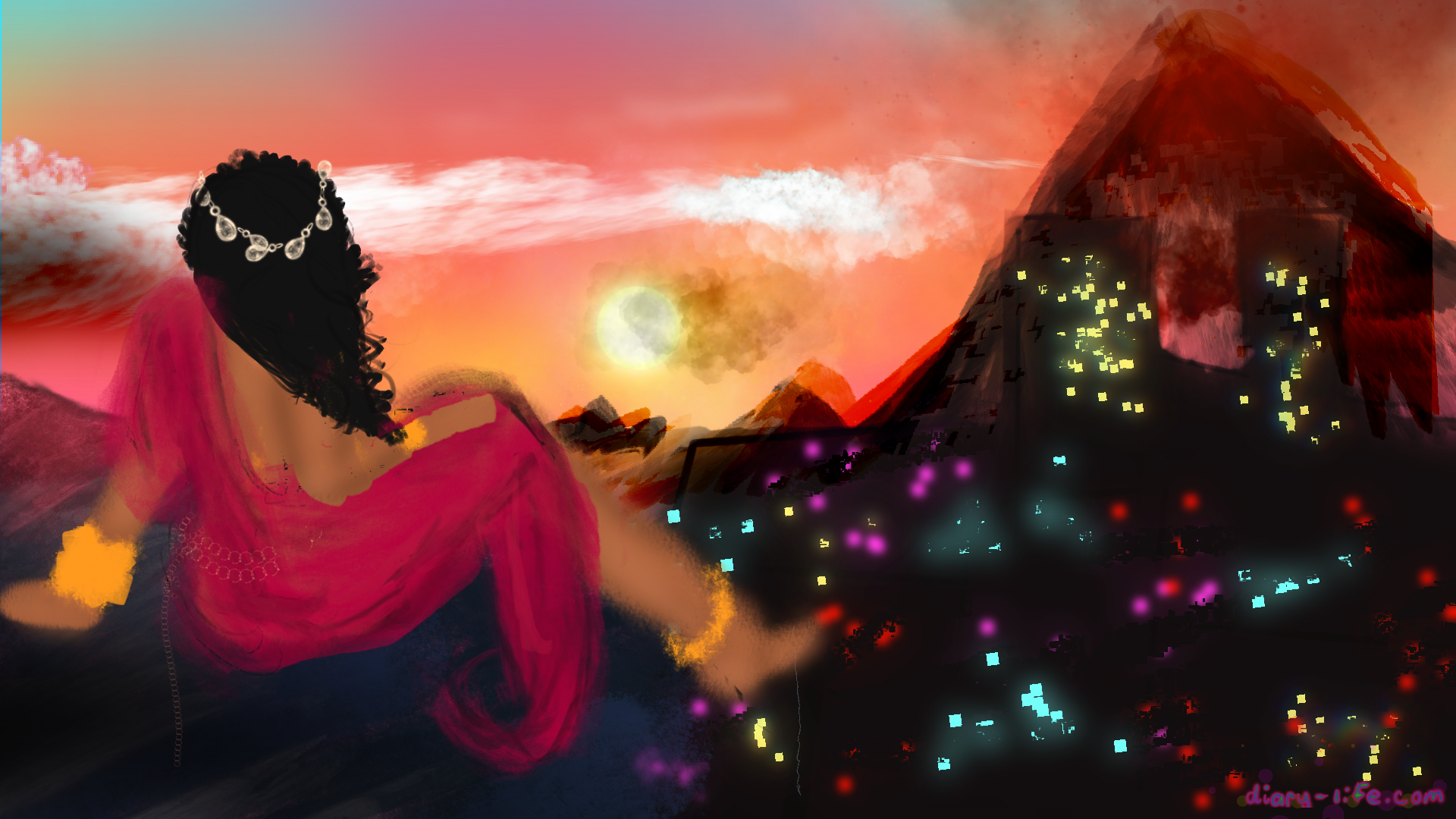 Lounge distant sunset 