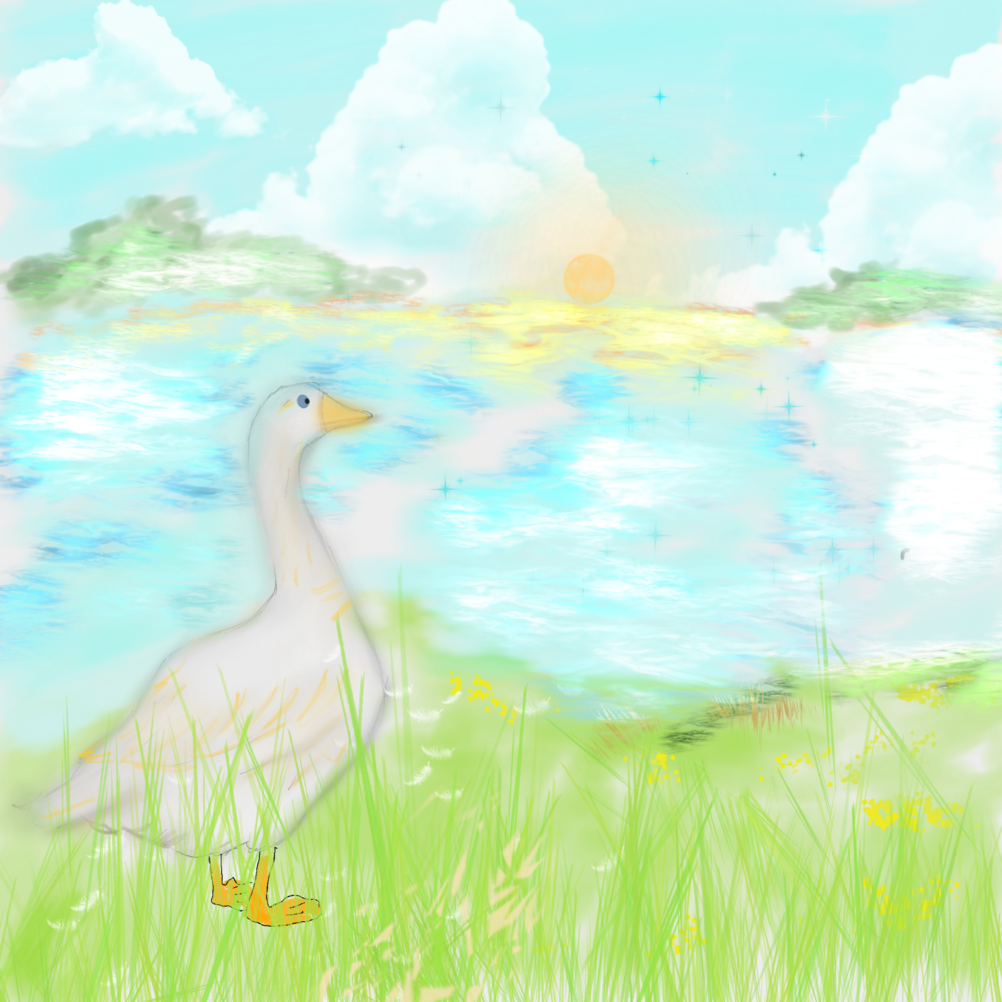 Avatar Pond Geese Sun Lake