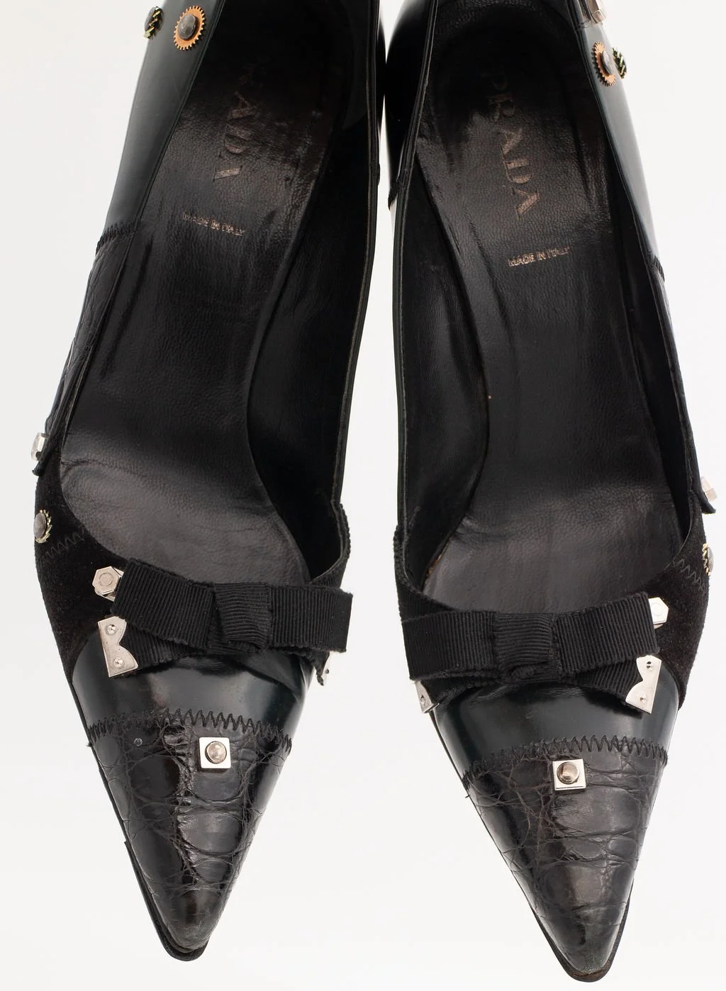 Prada Black Leather Gear Shift Heels (38), image 5