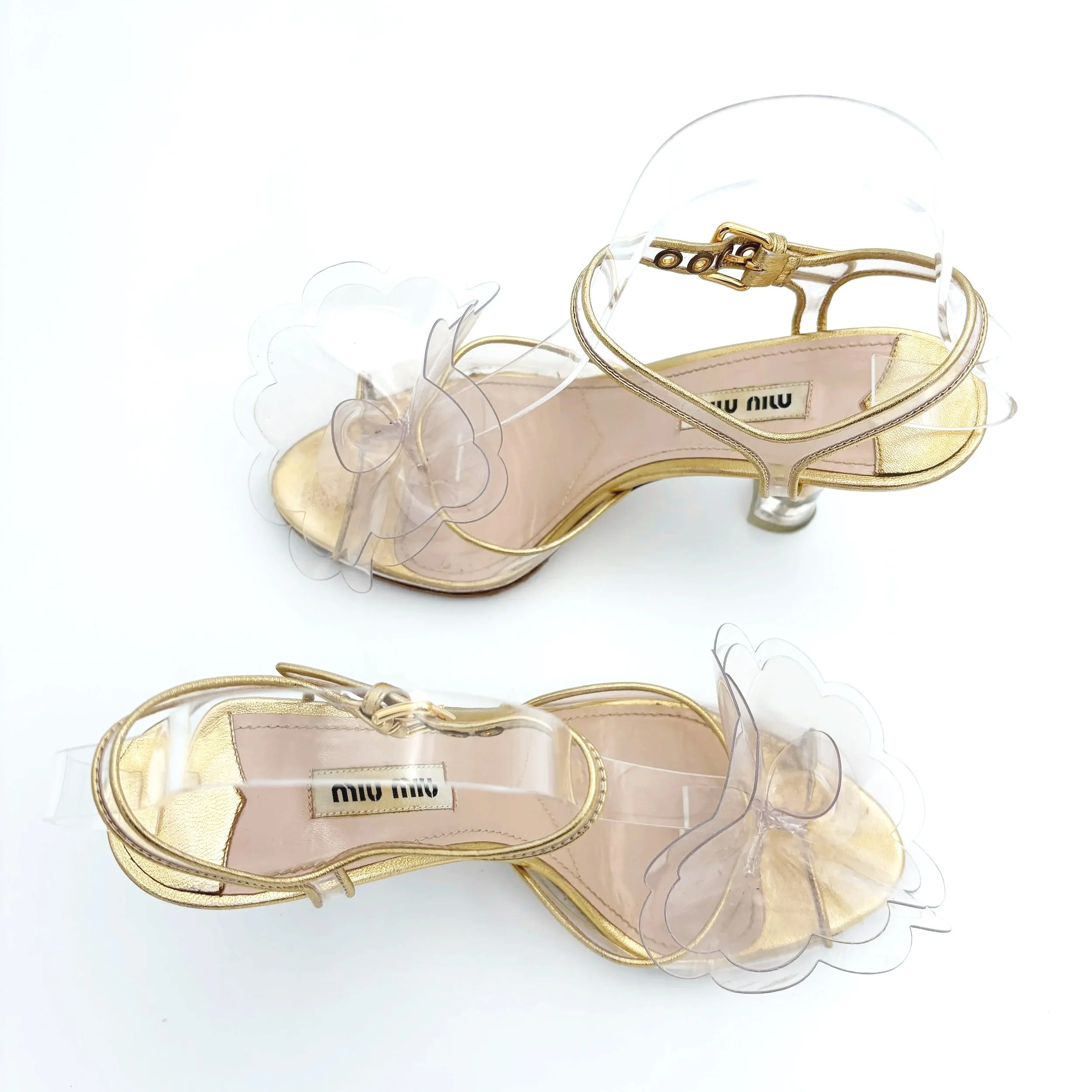 Miu Miu Pvc Gold Heels (36.5) — image 4