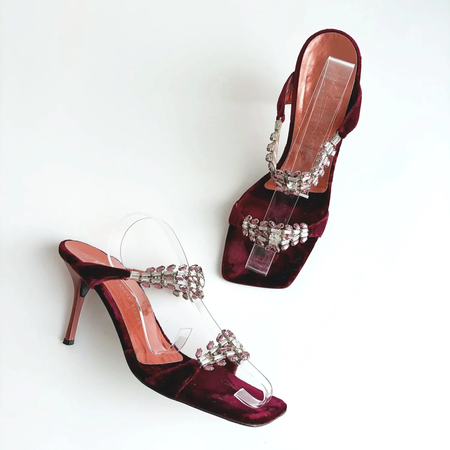 Pink Rhinestoned Velvet Giuseppe Zanotti Heels (37.5)