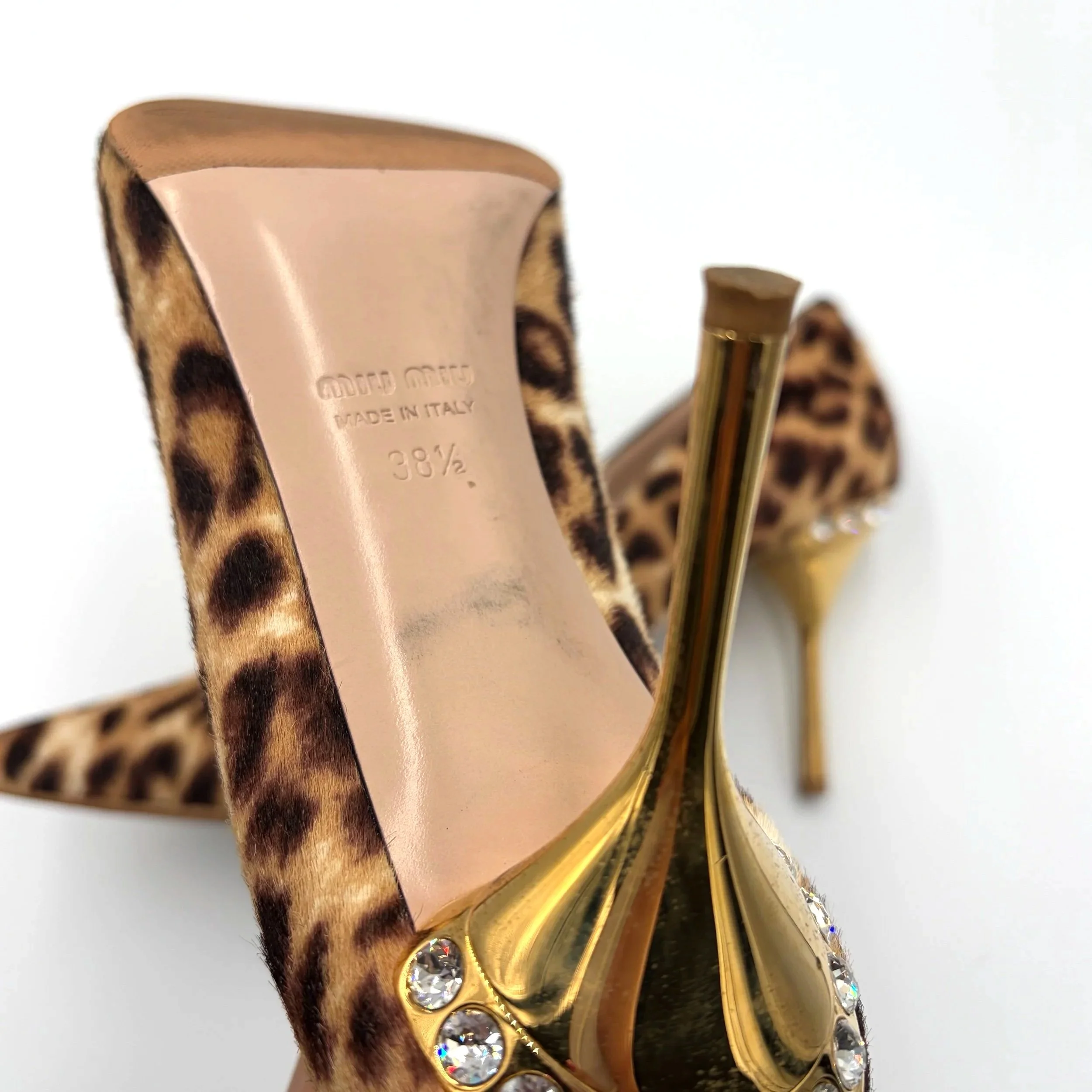 Miu Miu Leopard Rhinestone Heel (38.5) — image 5