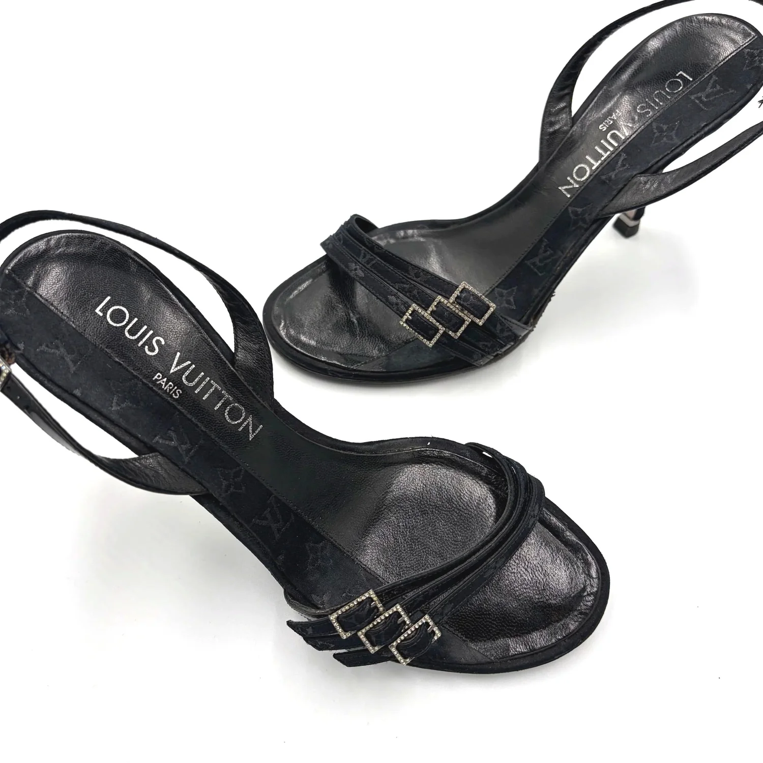 Louis Vuitton Satin Monogram Heels (36.5)